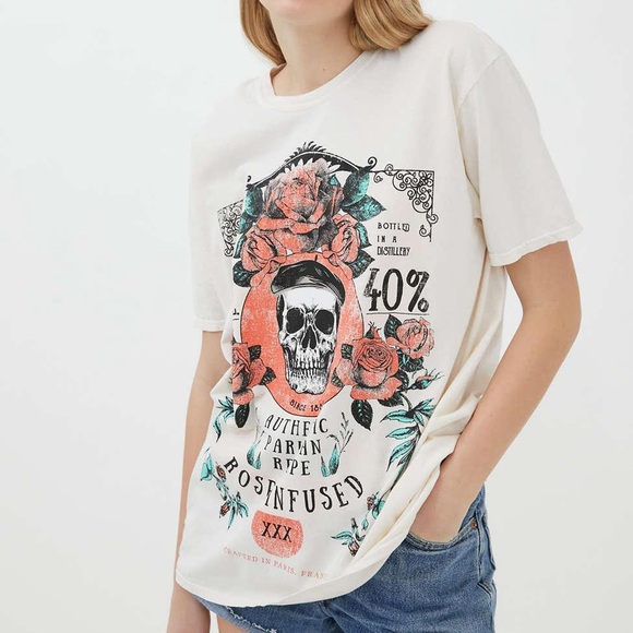 Urban Outfitters Graphic Tee, Skull and Rose - Picture 2 of 2